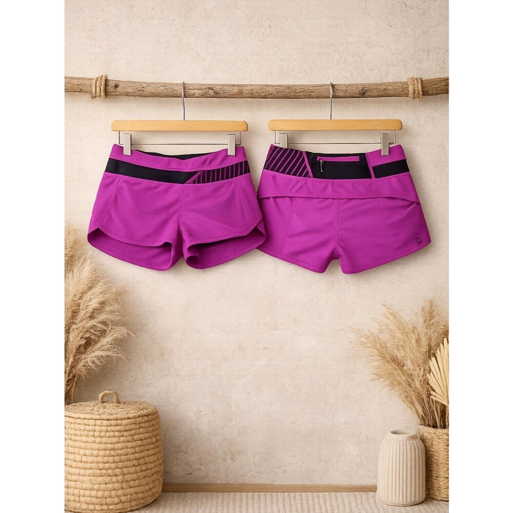 lululemon athletica Magenta Performance Shorts with Black Waistband 8